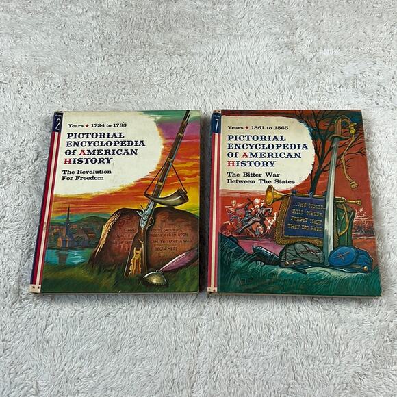 Vtg Pictorial Encyclopedia of American History 2 and 7 - 1861-1865 and 1734-1783 - Picture 1 of 16